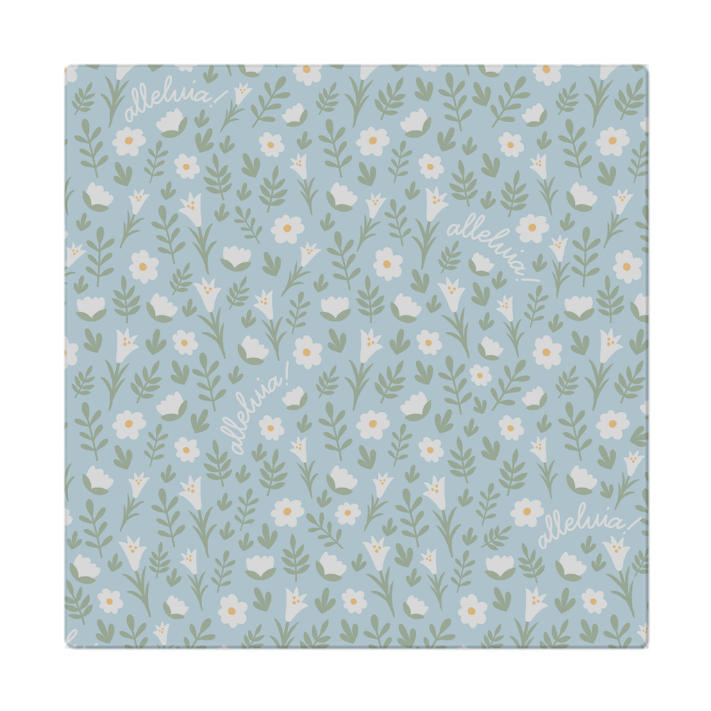 Alleluia Floral Napkin - 10x10 Blue