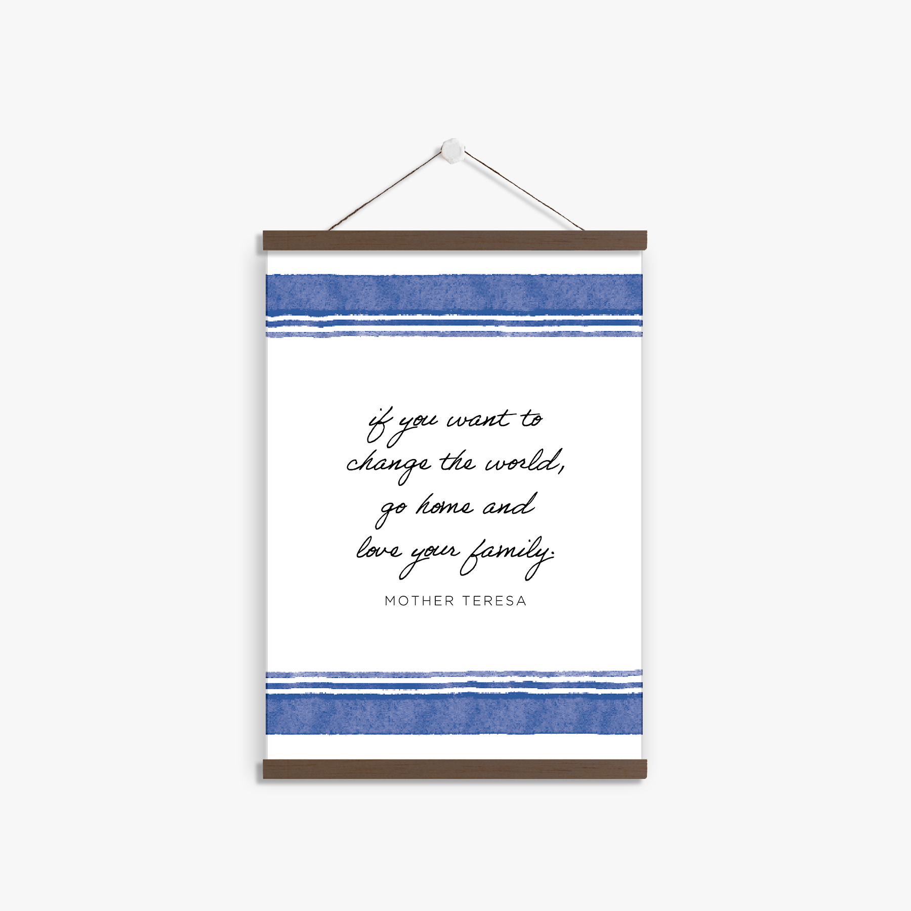 Love Your Family Mother Teresa Hanging Canvas Print