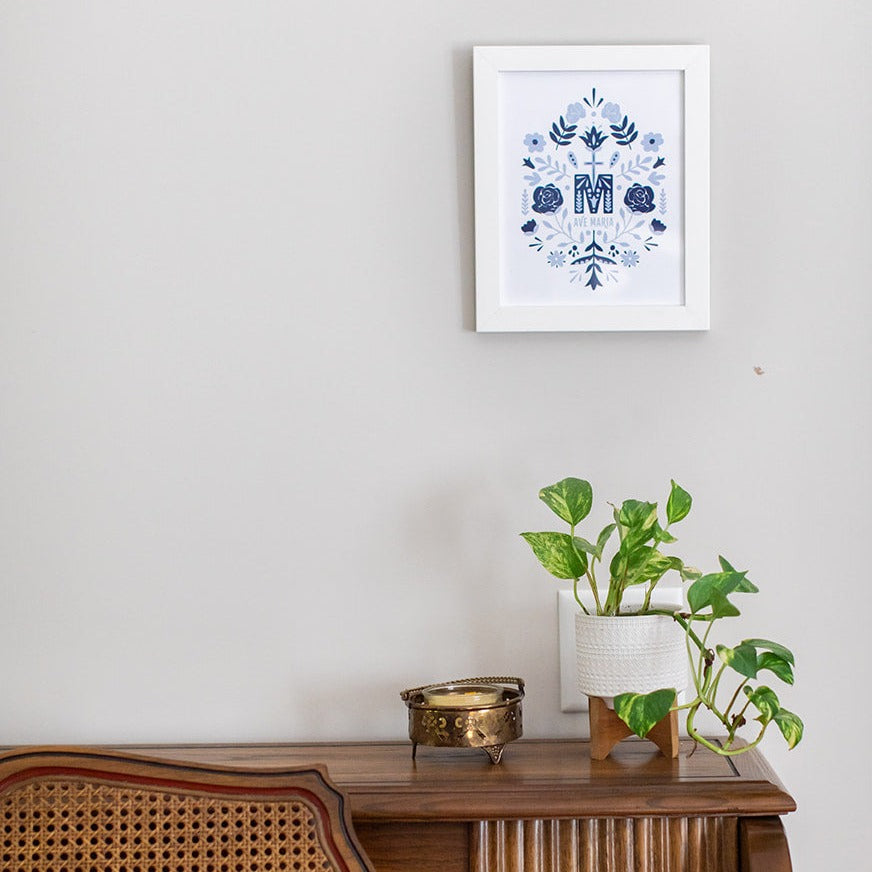 Ave Maria Monogram Framed Print