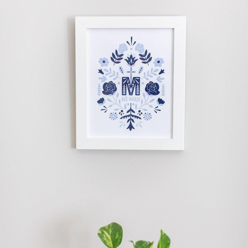 Ave Maria Monogram Framed Print