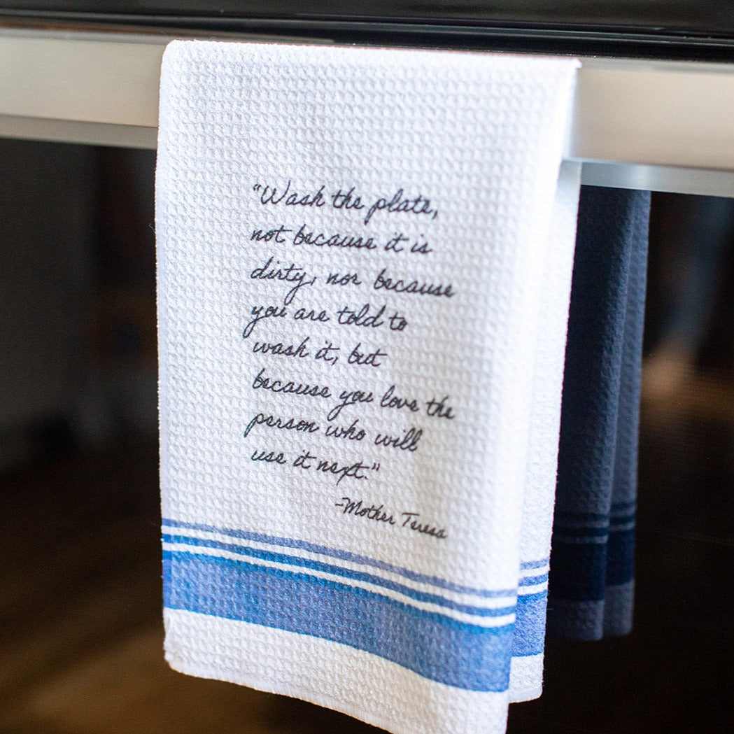 Wash the Plate Mother Teresa Dish Towel
