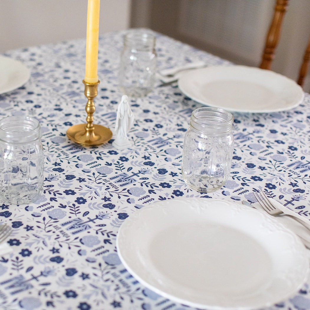 Ave Maria Cotton Tablecloth