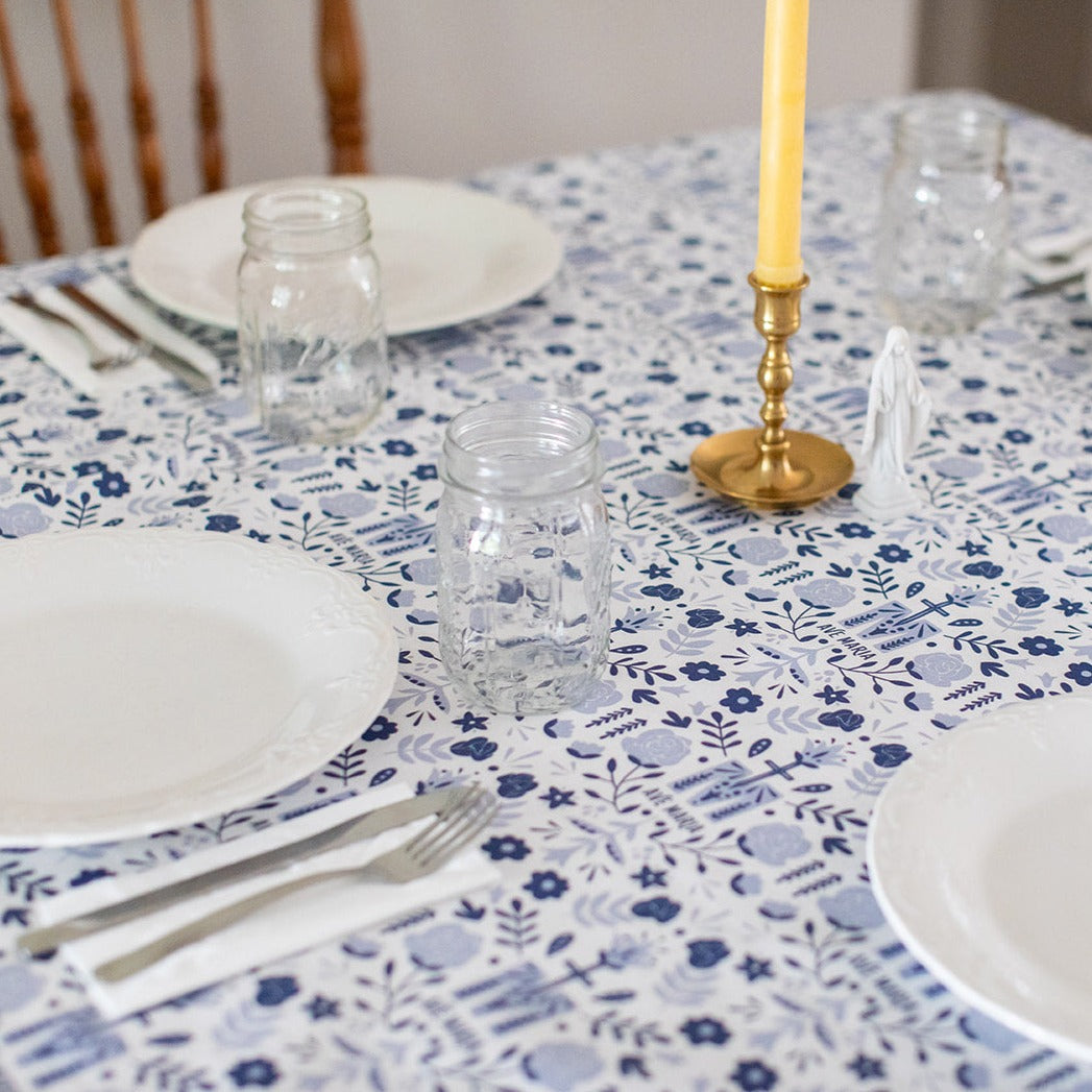 Ave Maria Cotton Tablecloth