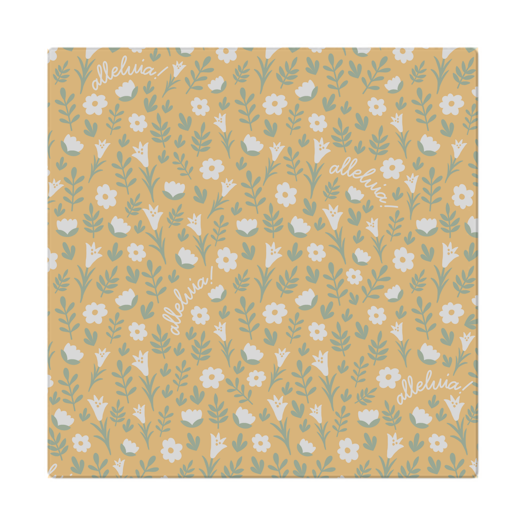 Alleluia Floral Napkin - 10x10 Yellow