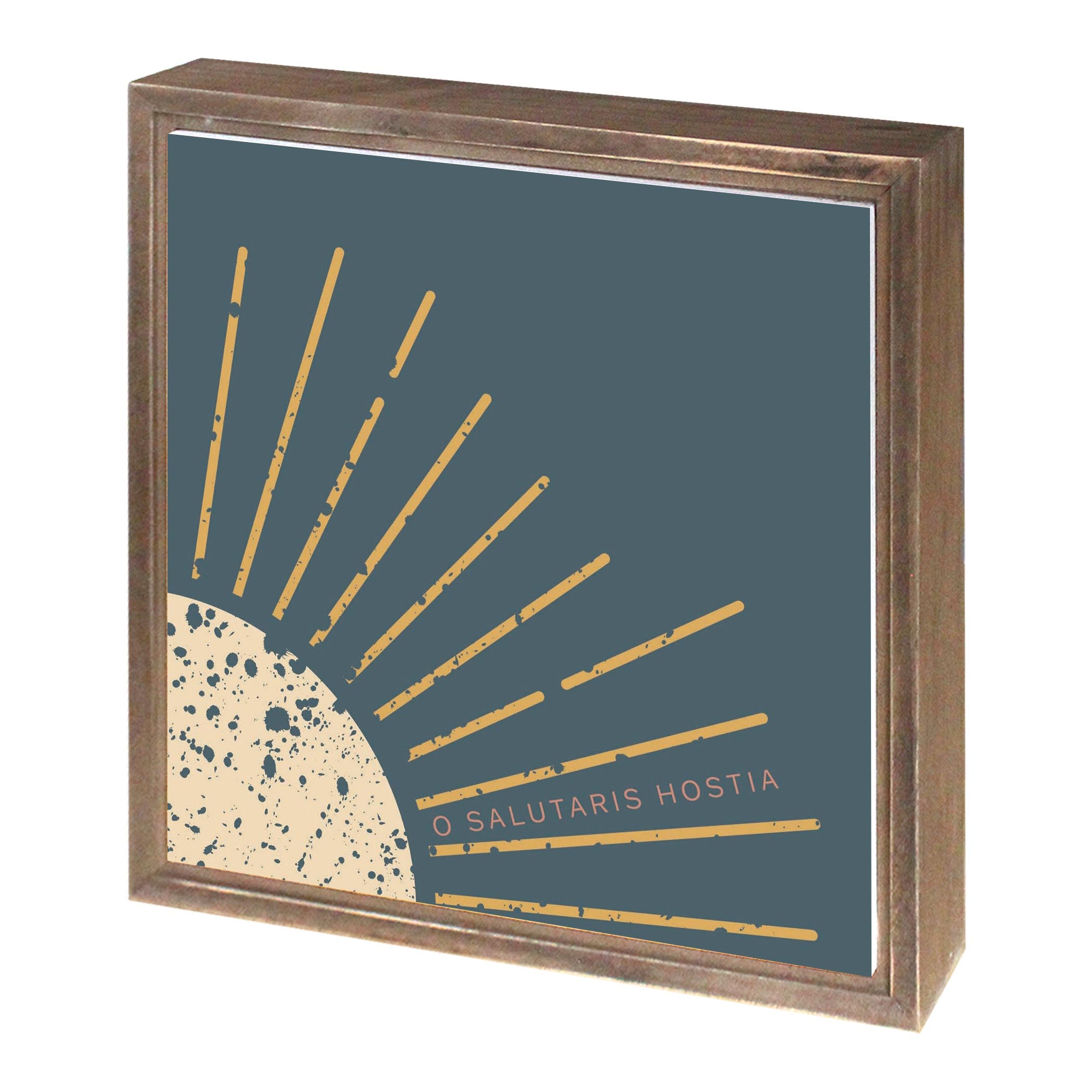 Eucharist Square Framed Wood Block-11.25"x11.25"