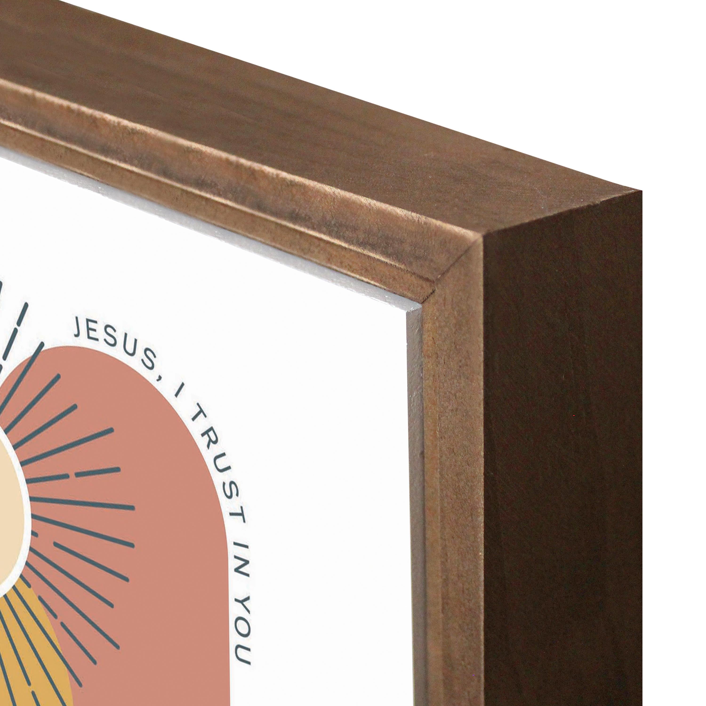 Jesus, I Trust in You Monstrance Square Framed Wood Block-11.25"x11.25"