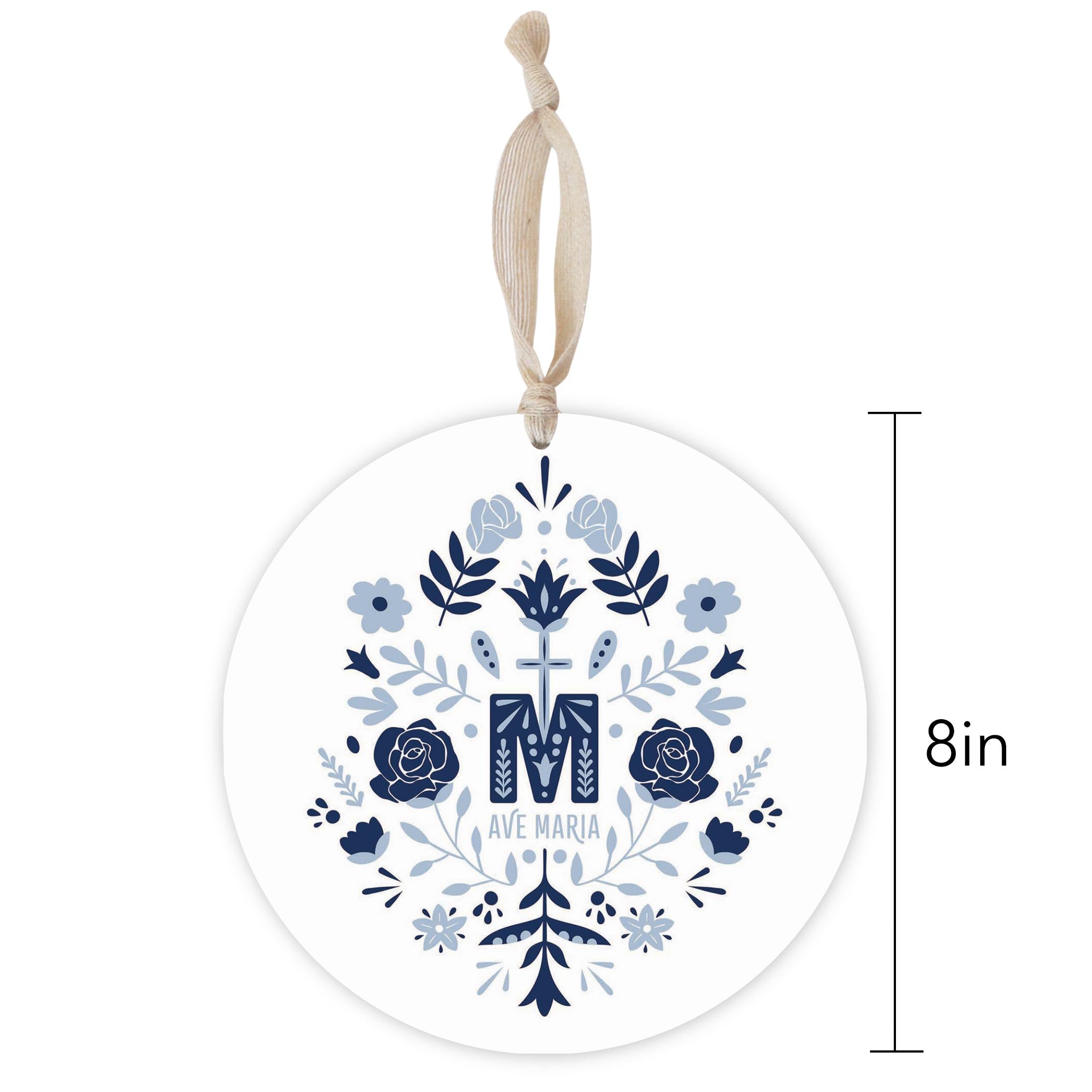 Ave Maria Monogram Round Ornament-8"x8"