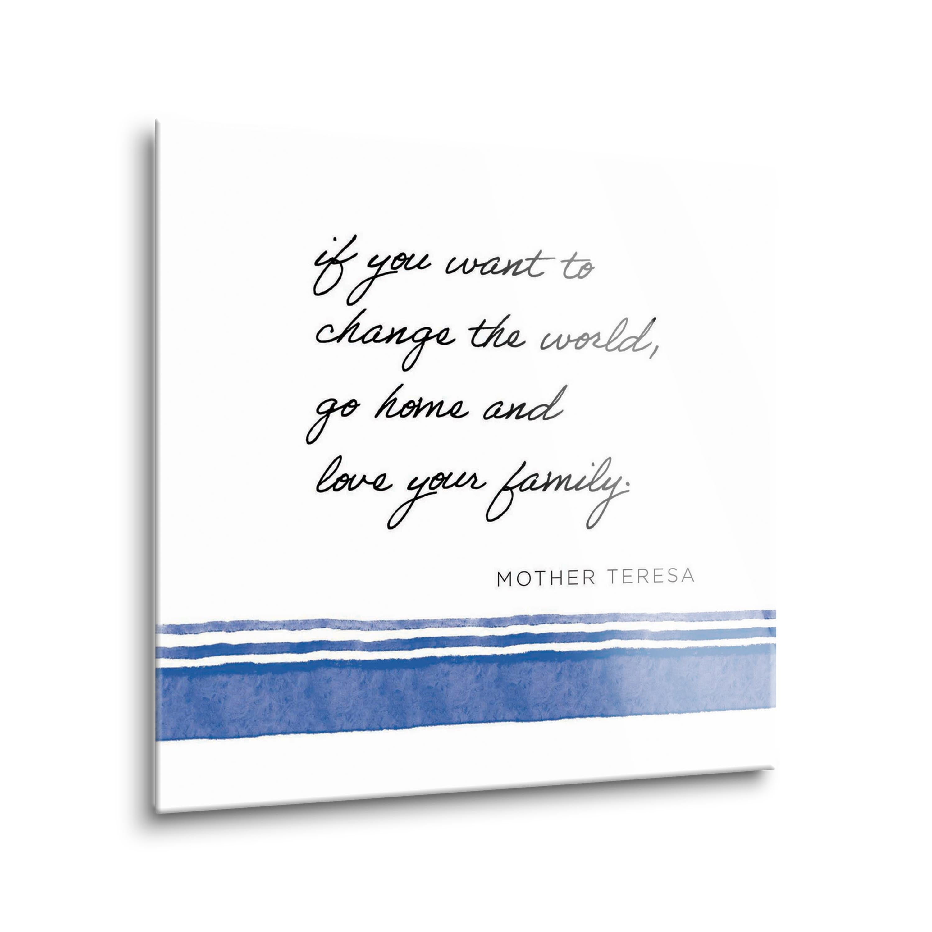 Love Your Family Square Glass Plaque-8"x8"