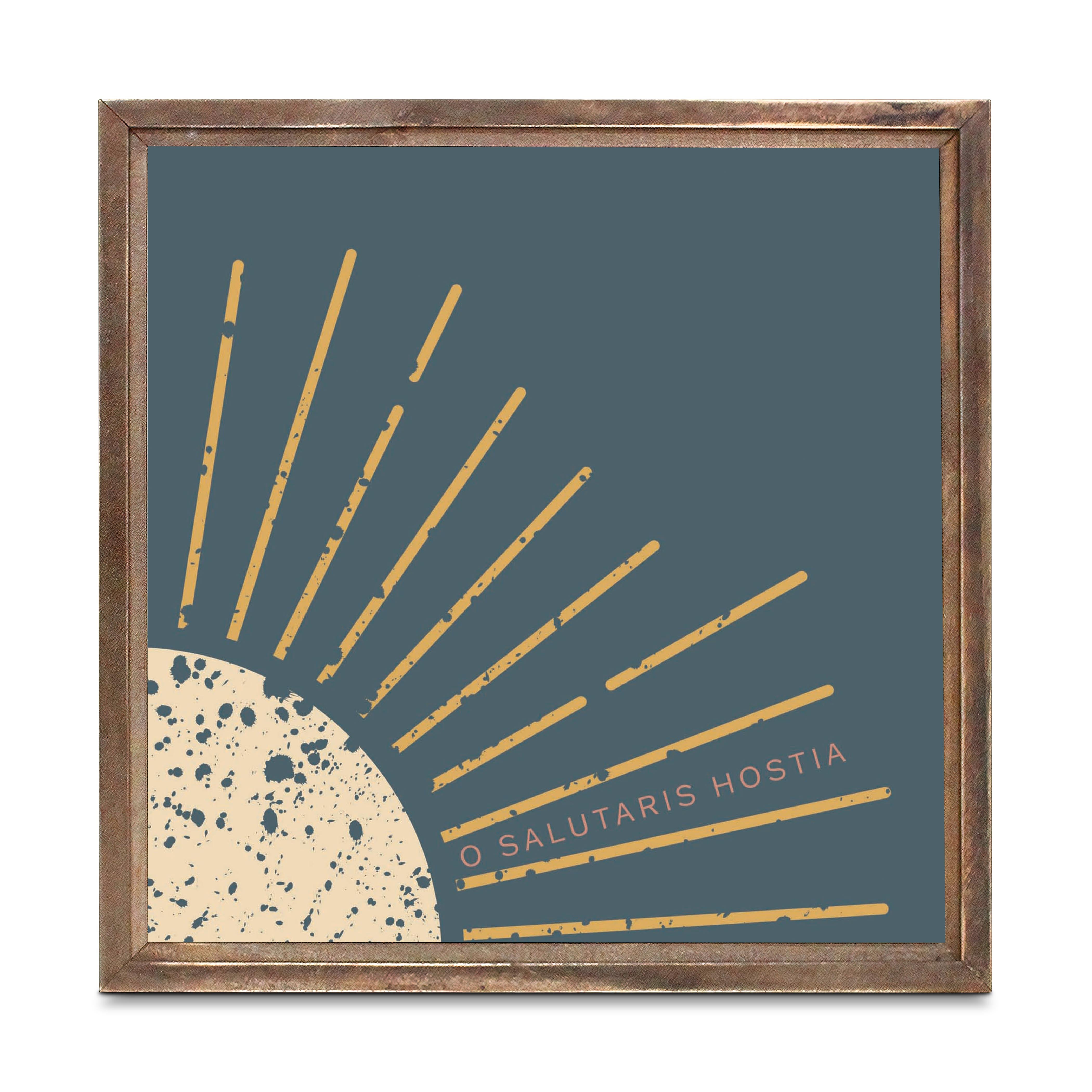 Eucharist Square Framed Wood Block-11.25"x11.25"