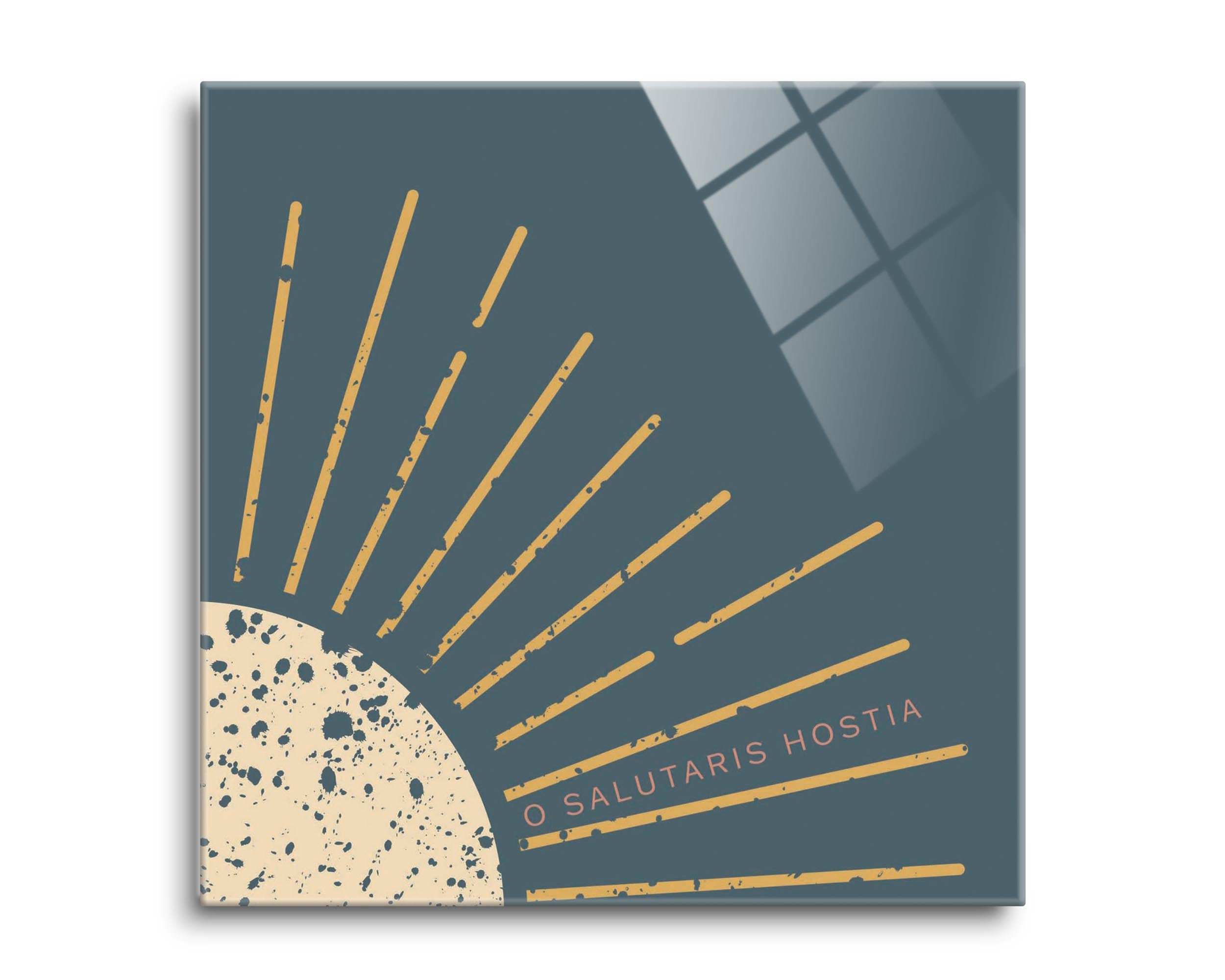 Eucharist Square Glass Plaque-8"x8"