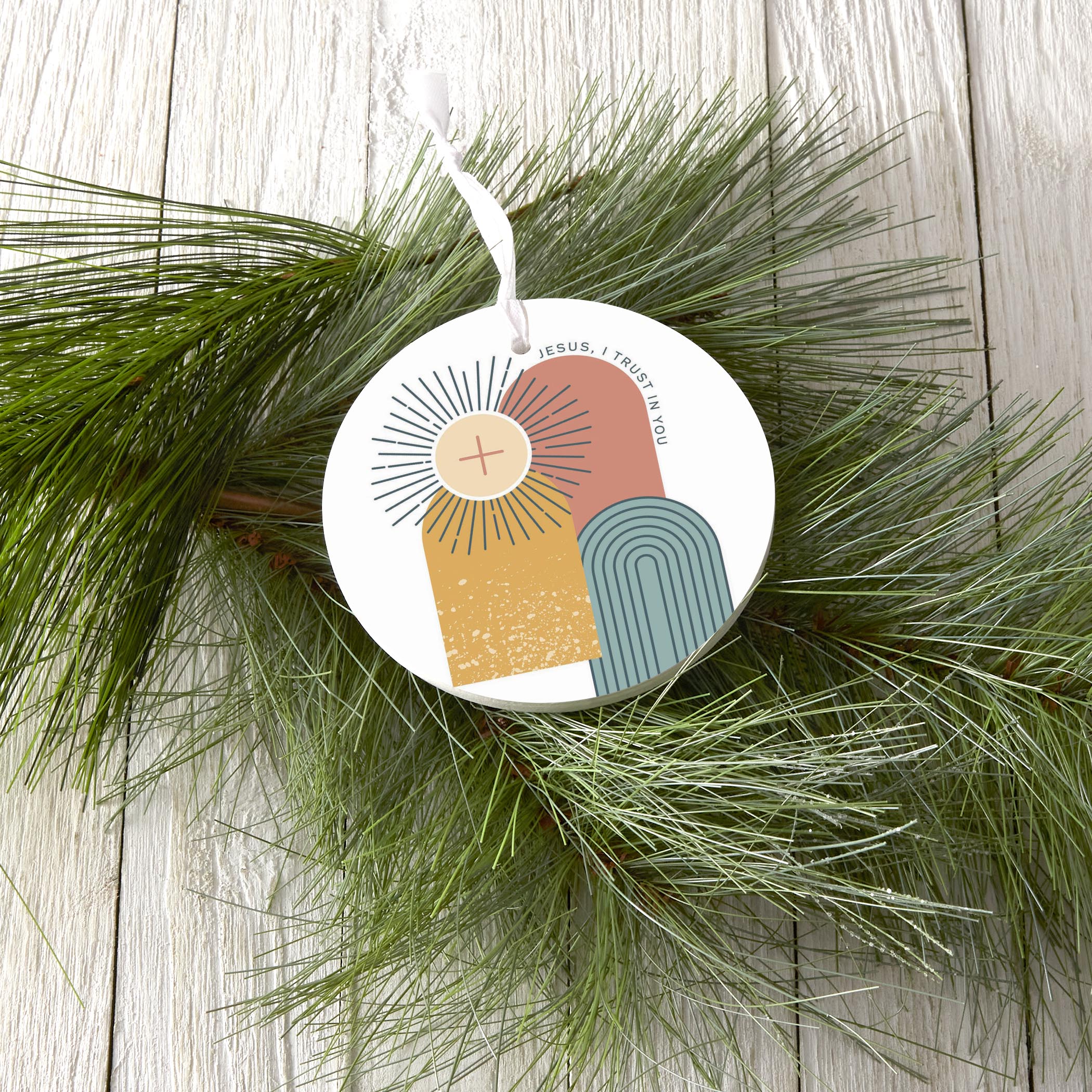 Jesus, I Trust in You Monstrance Round Ornament-4"x4"