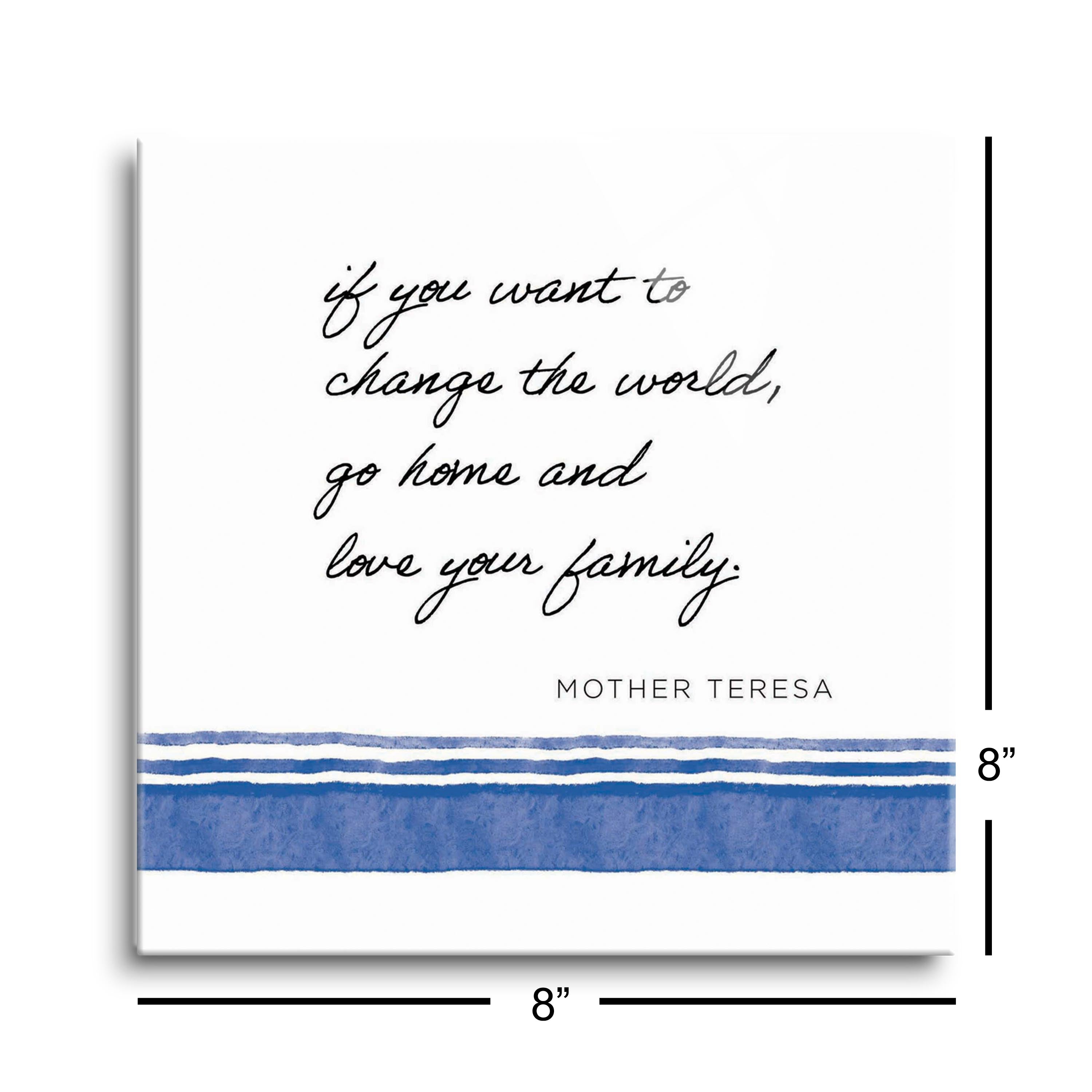 Love Your Family Square Glass Plaque-8"x8"