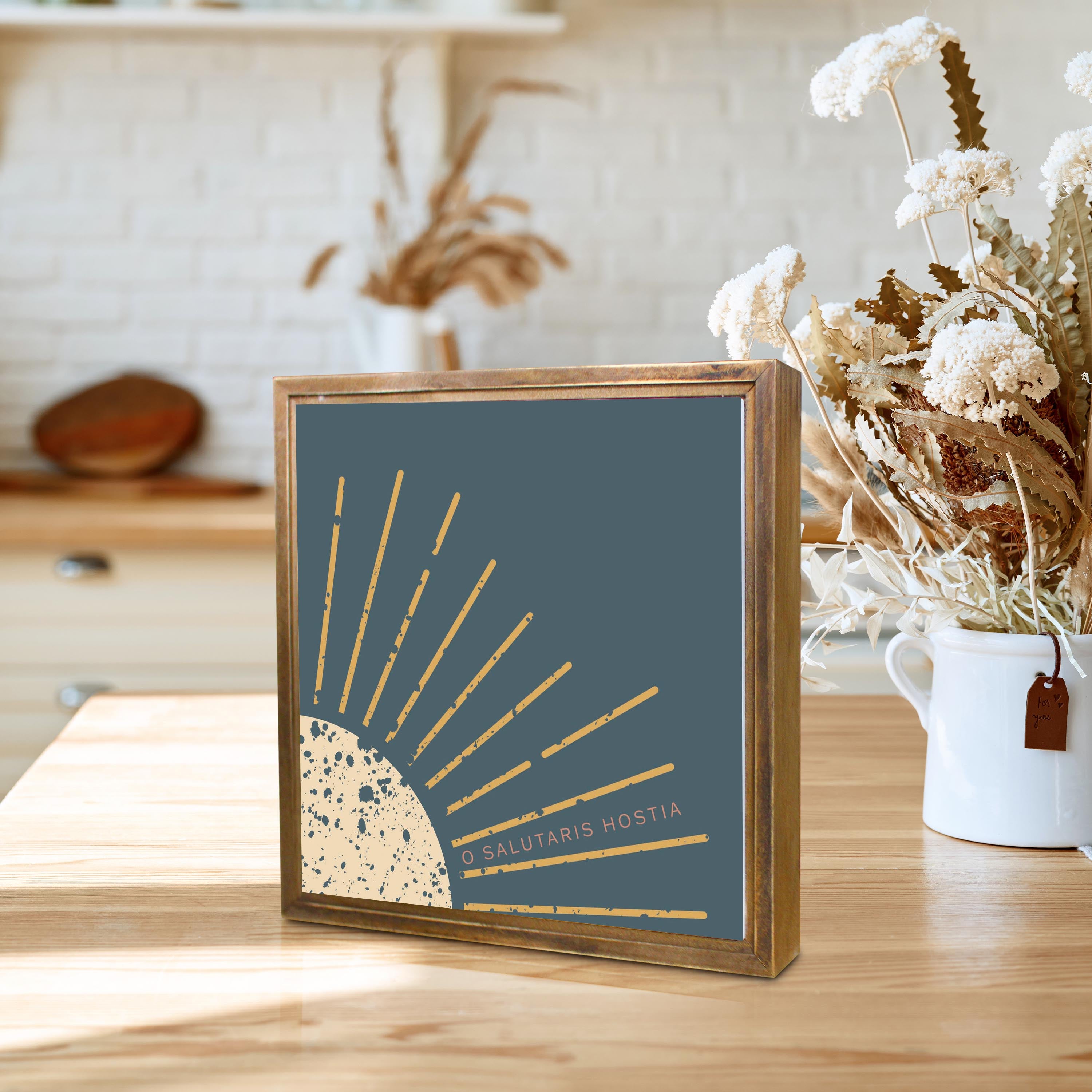 Eucharist Square Framed Wood Block-11.25"x11.25"
