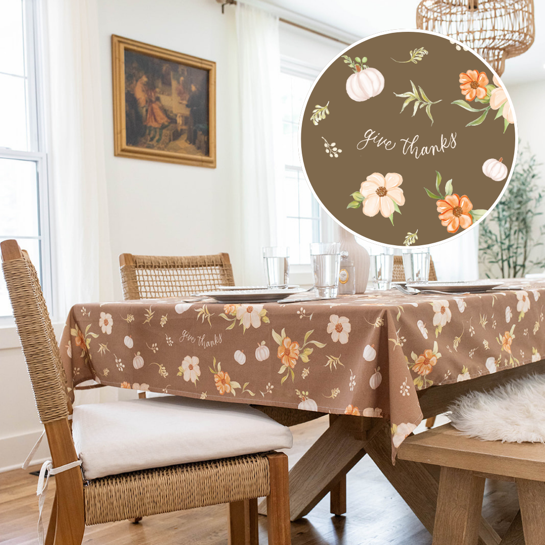 Give Thanks - Thanksgiving Tablecloth