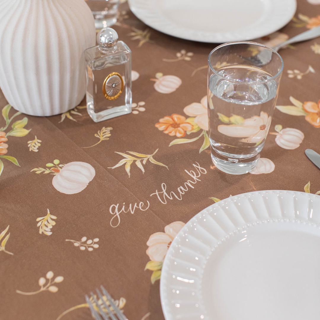 Give Thanks - Thanksgiving Tablecloth