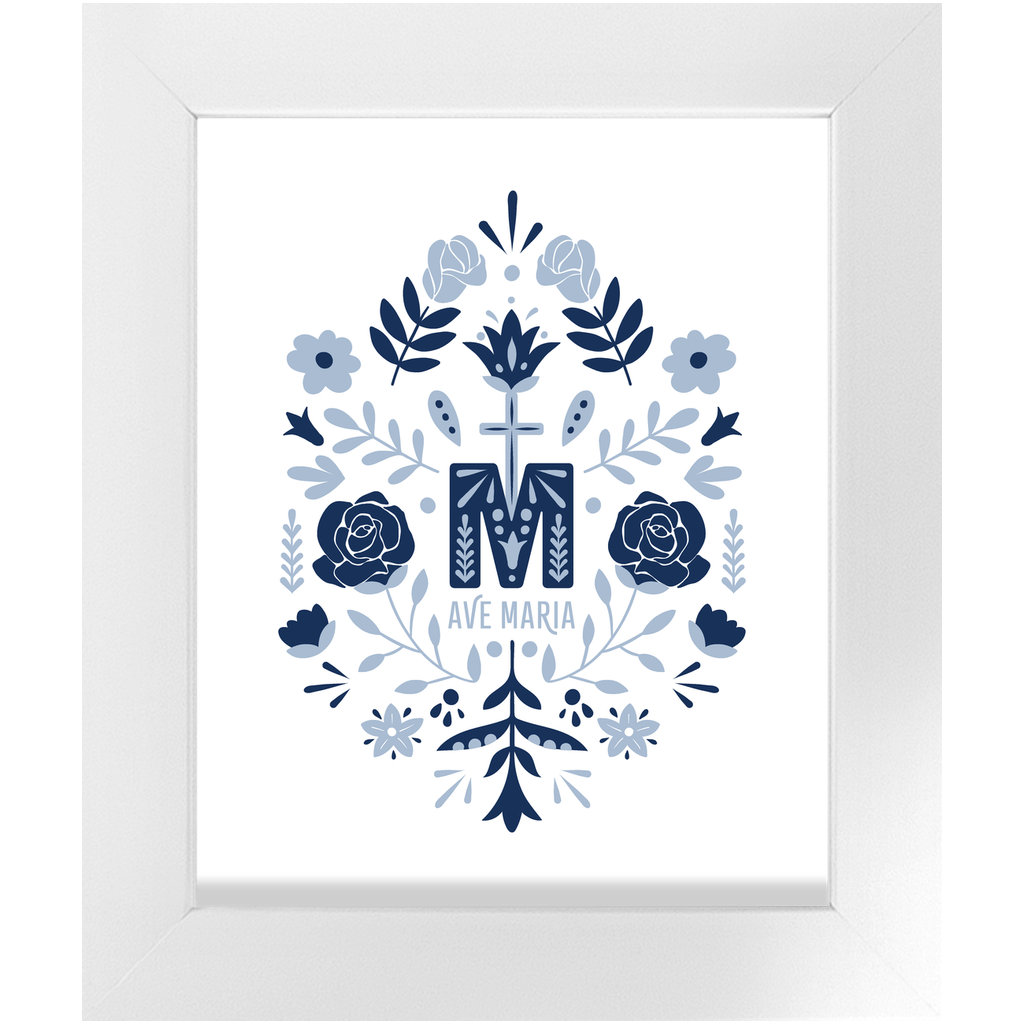 Ave Maria Monogram Framed Print