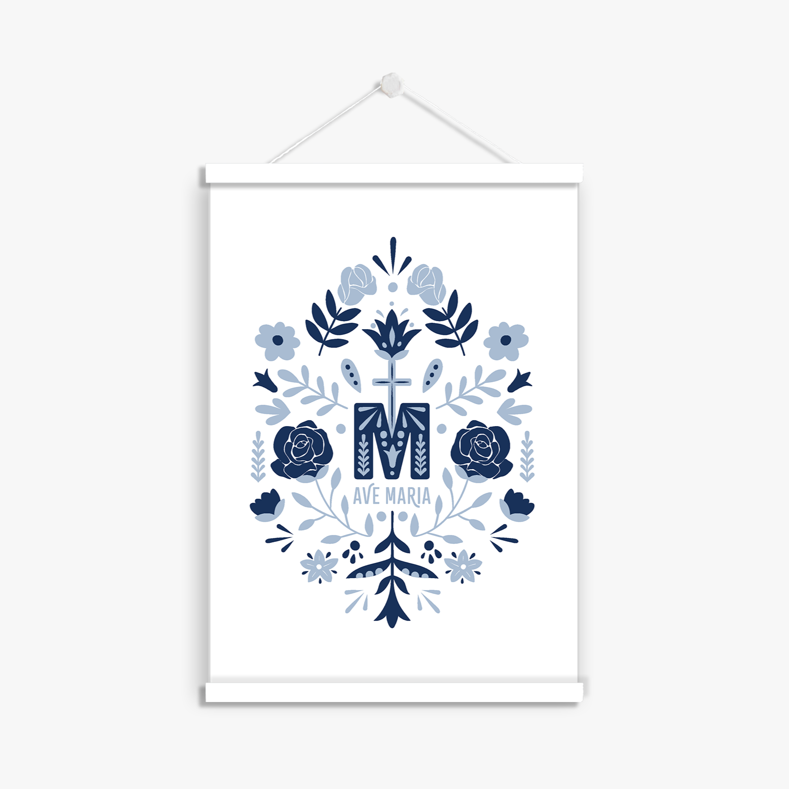 Ave Maria Monogram Hanging Canvas
