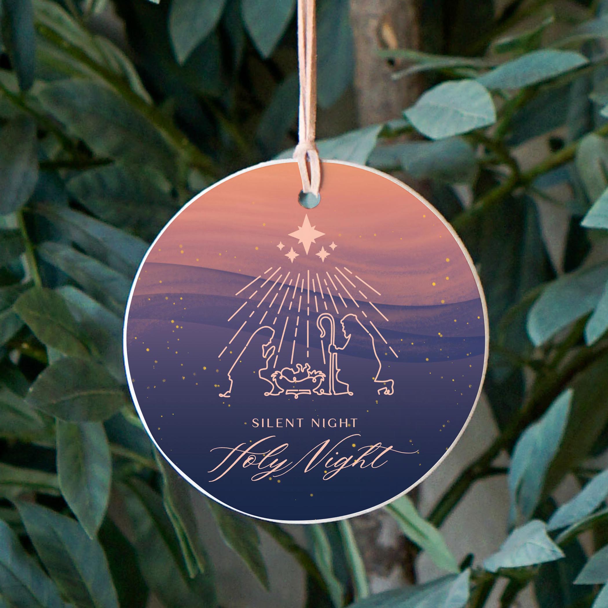 Silent Night  4" Round Ornament