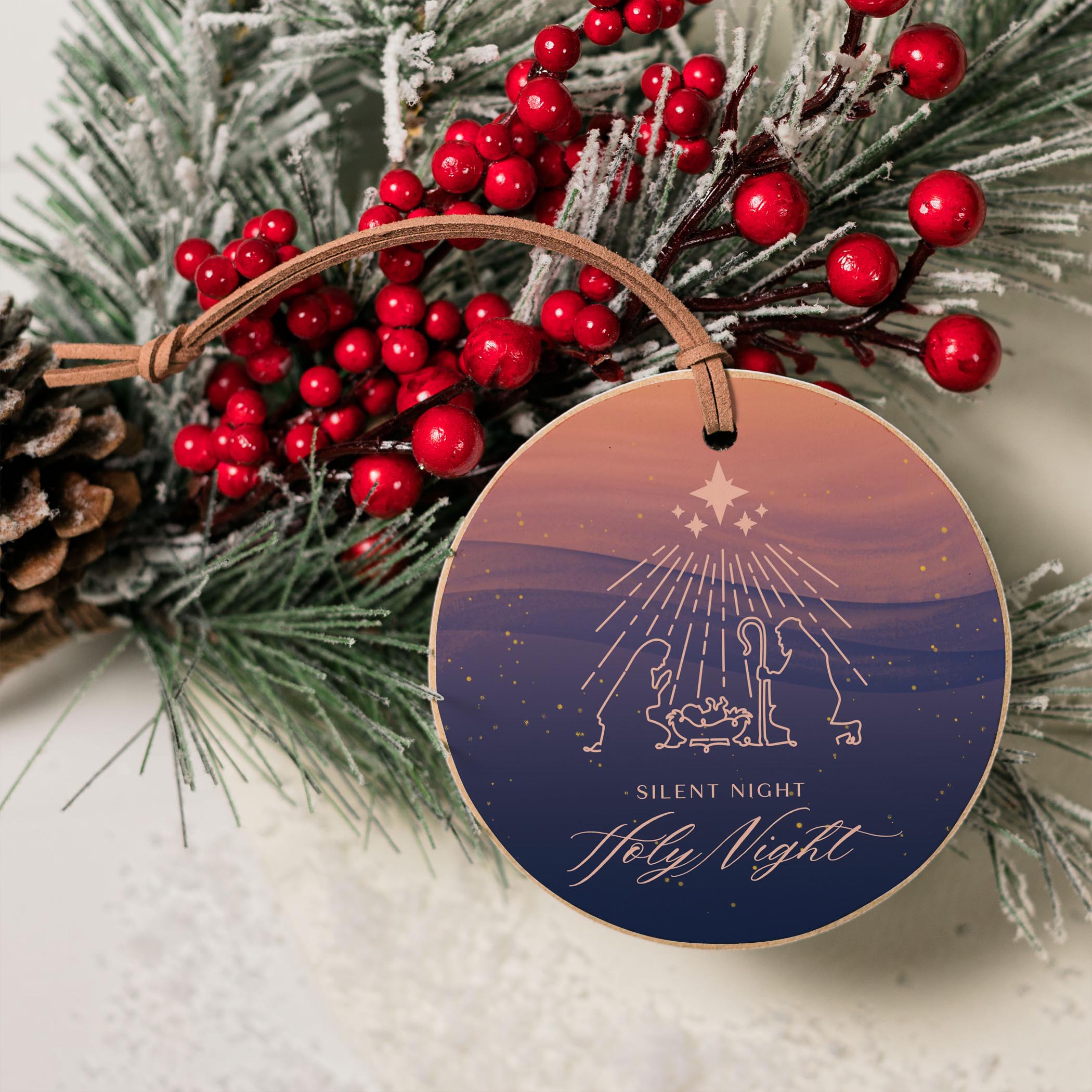 Silent Night  4" Round Ornament