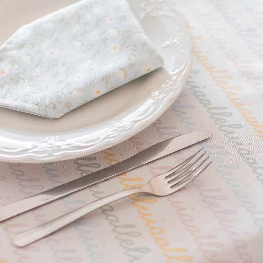 Easter Alleluia Cloth Napkin - Yellow