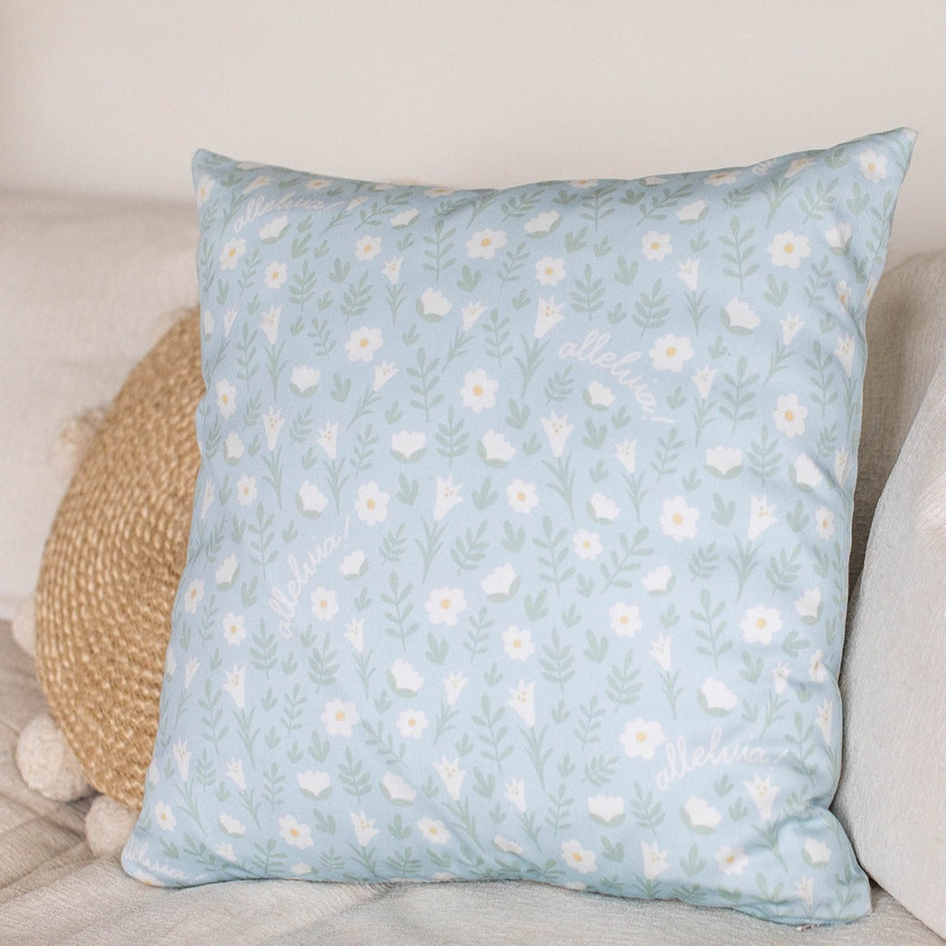 Easter People Throw Pillow - Blue