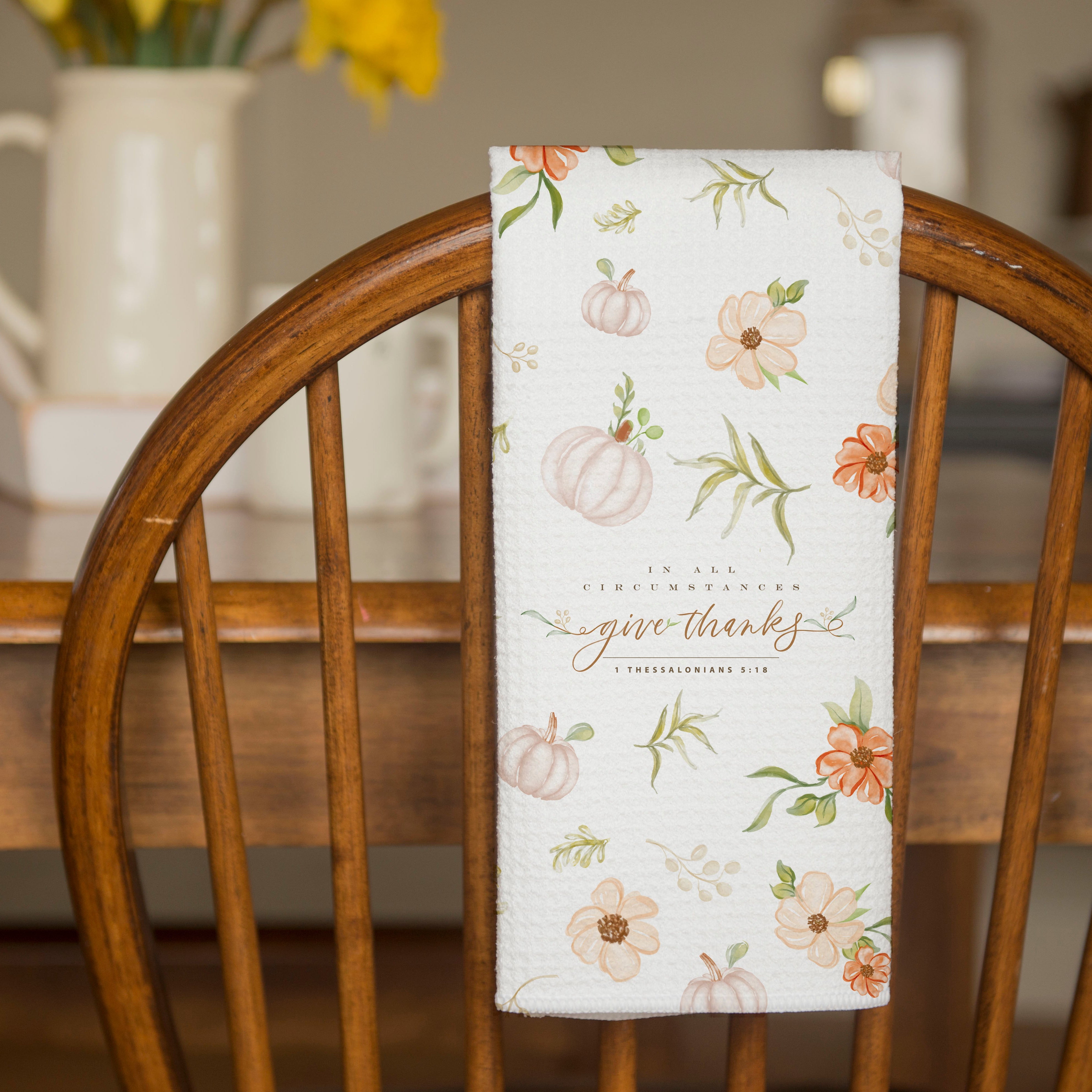 Give Thanks - Thanksgiving Dish Towel