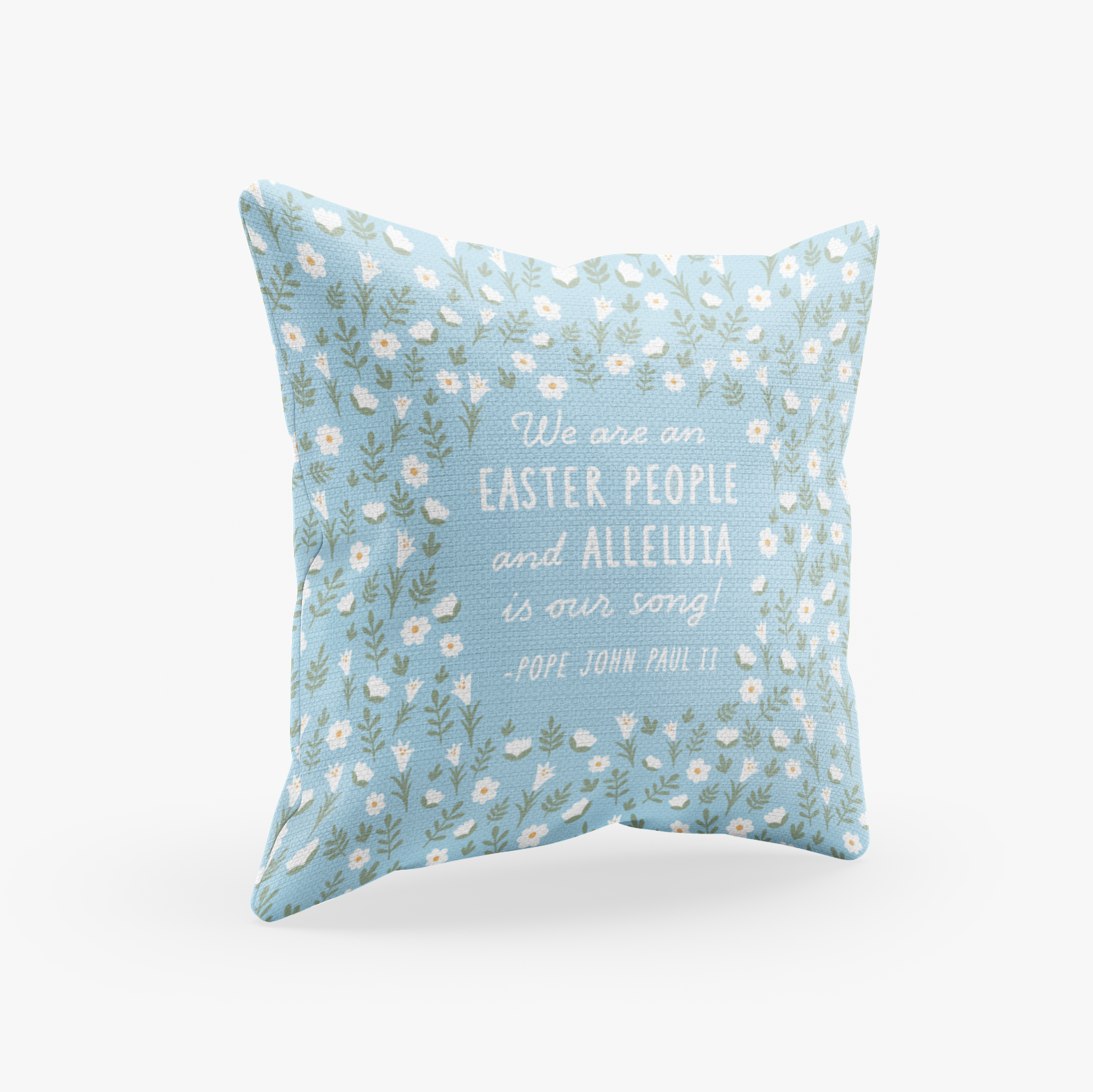 Easter People Throw Pillow - Blue