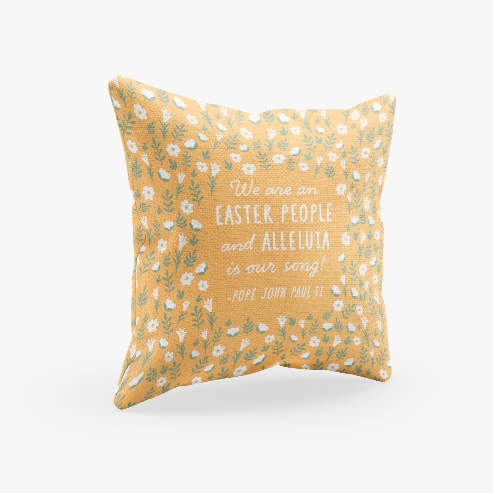 Easter People Throw Pillow - Yellow