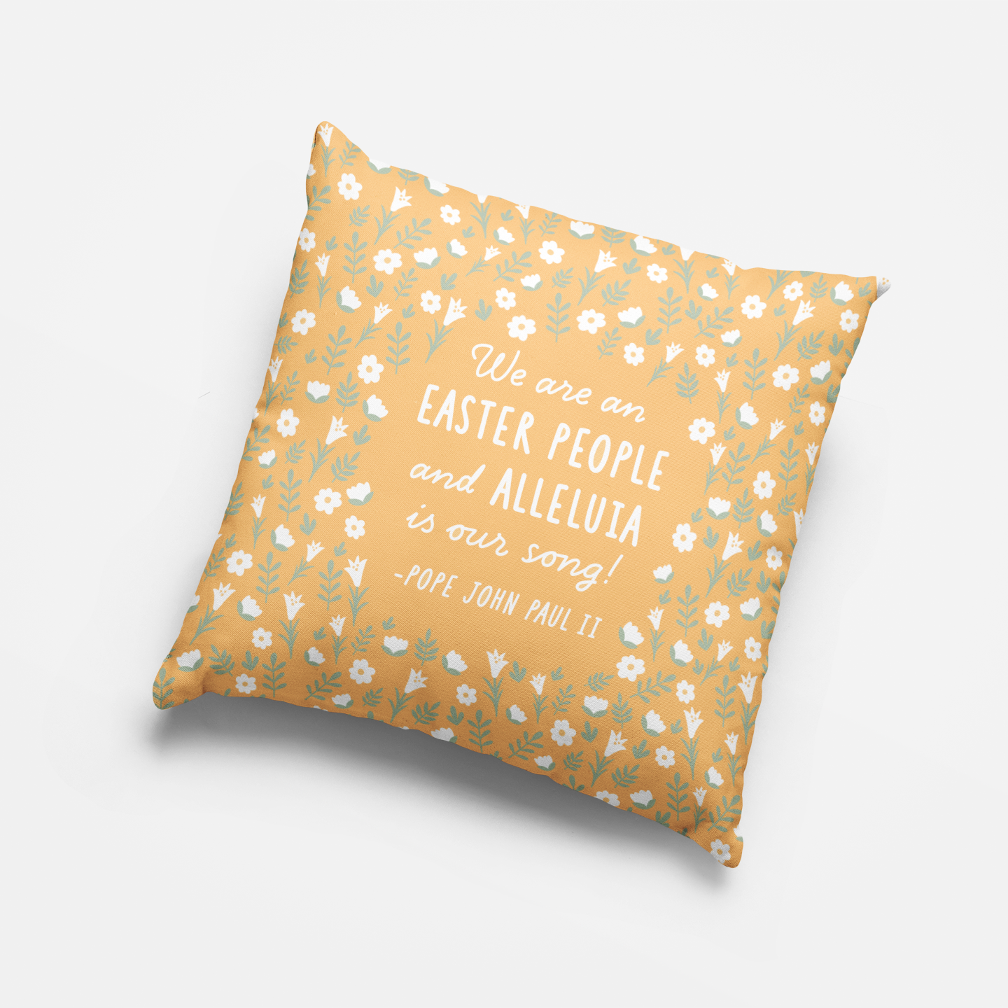 Easter People Throw Pillow - Yellow