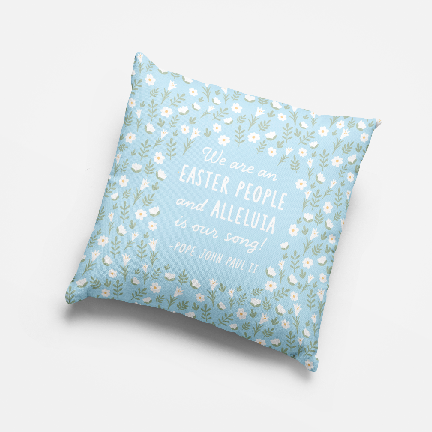 Easter People Throw Pillow - Blue