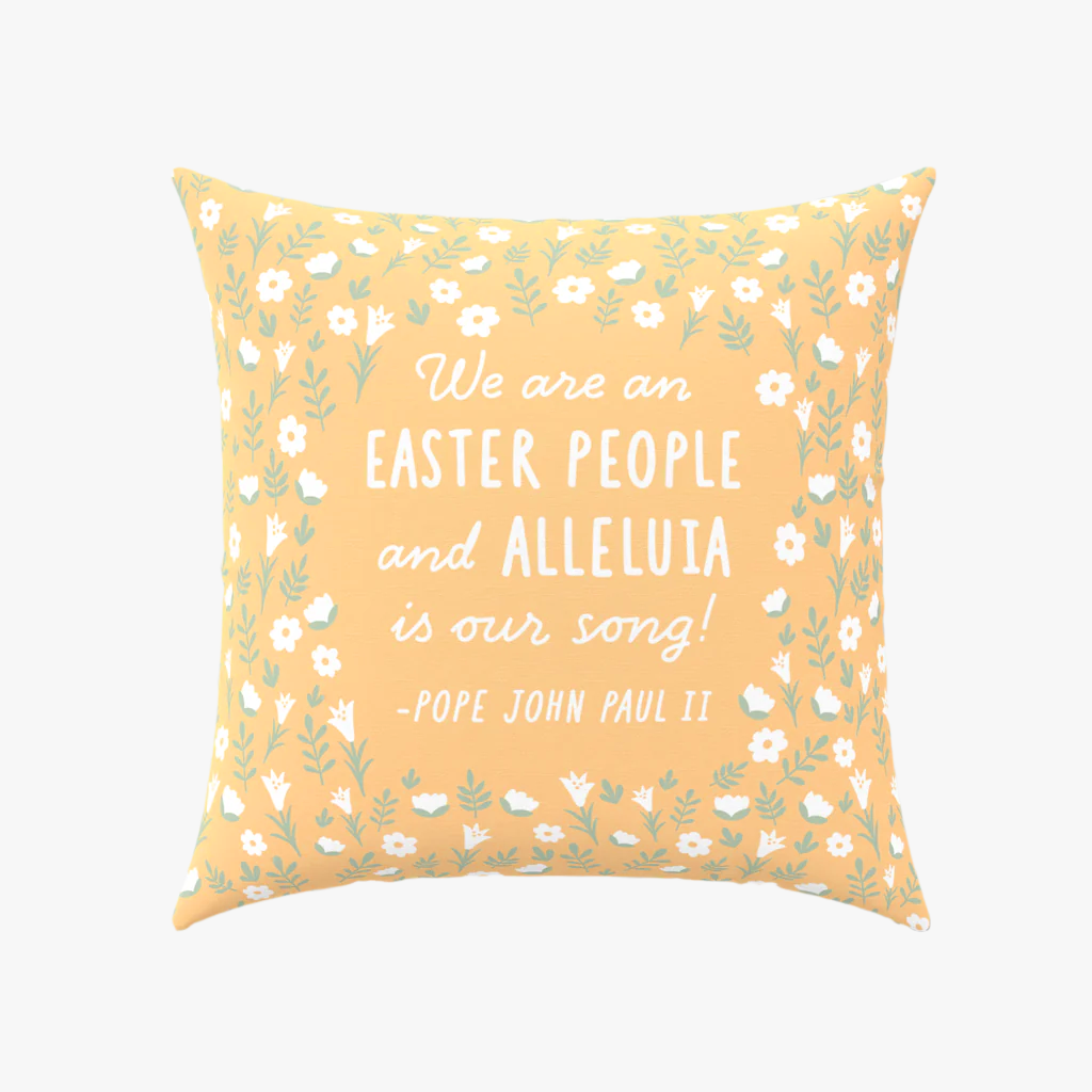 Easter People Throw Pillow - Yellow