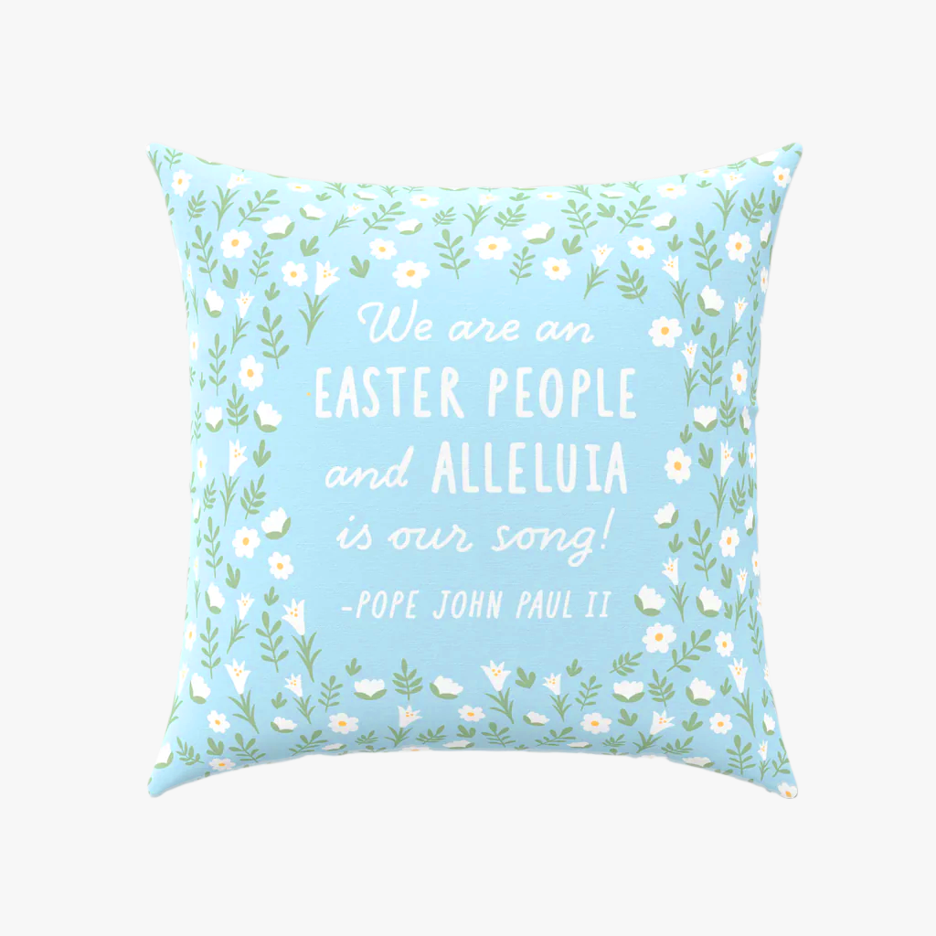 Easter People Throw Pillow - Blue